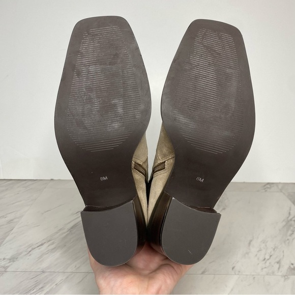 Vince Camuto Babellie Tan Gray Suede Square Toe Western Boots 8M - Picture 13 of 14